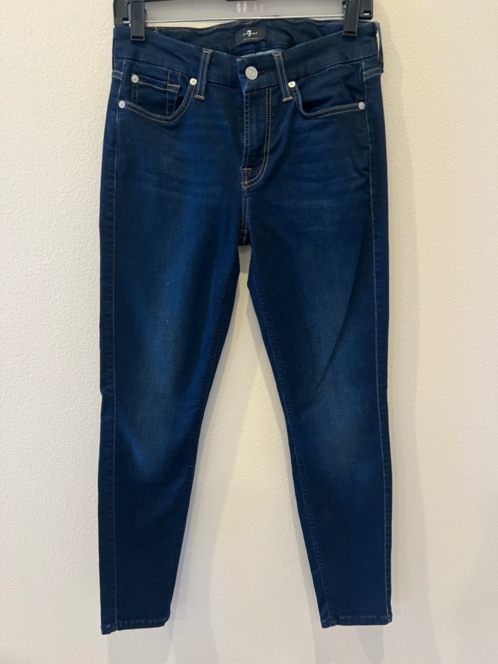 7 For All Mankind Dark Indigo Jeans with Contrast Stitching